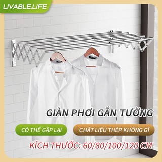 Giàn phơi thông minh co giãn Giàn Phơi Gắn Tường dài 1.2m 1m 80cm 60cm giá phơi Sào phơi