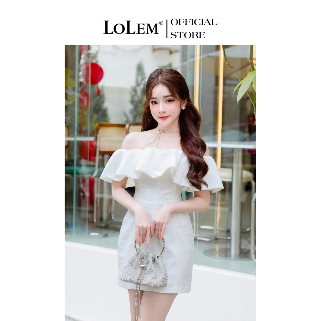 Đầm body trễ vai dáng ngắn LOLEM DO276 thiết kế vai bèo