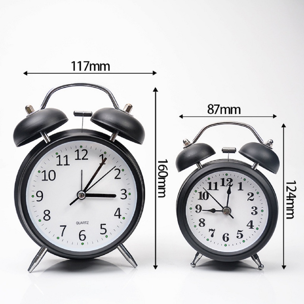 Đồng Hồ Báo Thức Hai Quả Chuông Gõ Kim Trôi Mẫu mới -dc3870