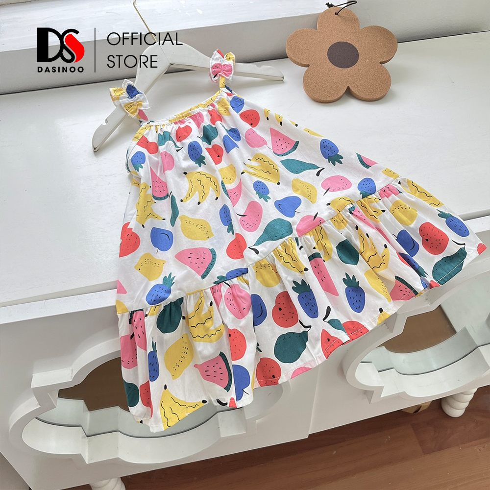 Đầm 2 Dây Họa Tiết Hoa Quả Dasinoo Dáng Yêu