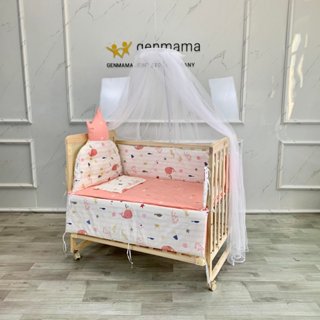 Nôi Cũi Cho Bé Trọn Bộ (Kèm Quây, Đệm, Màn, Gối), Giường cũi nôi trẻ em 2 tầng đa năng kích thước 105cm x 60cm x 90cm