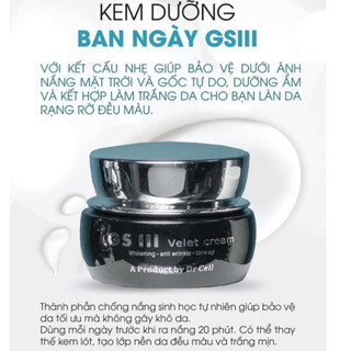 Kem ngày gsiii drcell bảo vệ nuôi dưỡng da gs3 30g