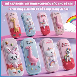 Hộp đựng bút 3D hoạt hình 2 ngăn cho bé trai và bé gái có nhiều mẫu lựa chọn
