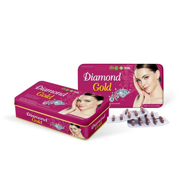 Viên uống đẹp da Sâm tố nữ Diamond Gold Nhau thai cừu Collagen Placentra estrogen Beauty Queen hỗ tr