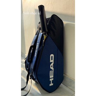 Túi đựng vợt tennis thể thao HEAD H203 chất liệu vải chống thấm nước có 3 ngăn, kích thước lớn phong cách basic