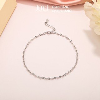 Lắc chân cao cấp dành cho Nữ 100% bạc Ý, Đã xi bạch kim cao cấp(Có giấy kiểm định bạc)| LC924 JULI