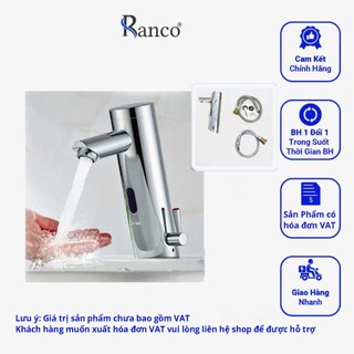 Vòi Chậu Rửa Tay Thông Minh Nóng Lạnh Tự Động,Vòi Rửa Cảm Ứng RANCO Đồng Mạ Chrome Phòng Tắm - R8530