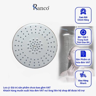 Bát Sen Cây Tắm Đứng RANCO Phun Mưa Nhựa ABS Mạ Chrome Sáng Bóng Phi 230mm Cổ Xoay Linh Động TO-07