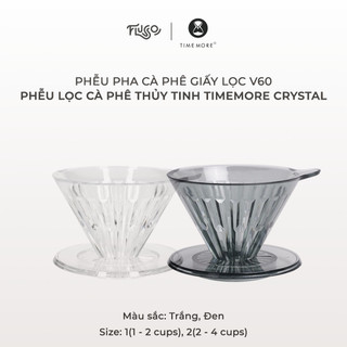 Phễu lọc cà phê thủy tinh Timemore Crystal - Phễu pha cà phê giấy lọc V60