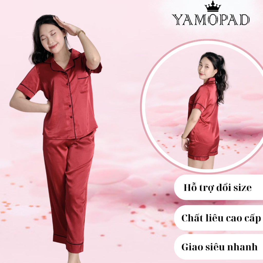 Đồ bộ Pijama áo cộc quần dài nữ ngủ chất lụa cao cấp có mẫu mã đa dạng họa tiết dễ thương sang trọng cho giấc ngủ ngon