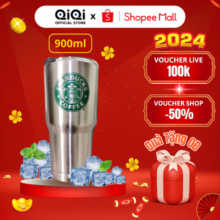 Cốc Giữ Nhiệt Thái Lan Starbuck 900ml Có Nắp Chống Tràn METIS, Inox 304 Chống Gỉ, Tặng Kèm Đầy Đủ Phụ Kiện Và Túi Đựng