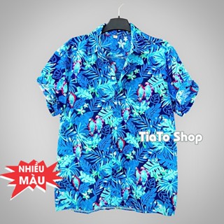 [16 MÀU] Áo hoạ tiết hoa quả, trái cây, áo sơ mi đi biển đi du lịch nam nữ vải kate thái loại 1 - TIATOSHOP