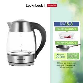  Ấm đun nước dùng điện bằng thủy tinh, thương hiệu Lock&Lock EJK341 1.8L