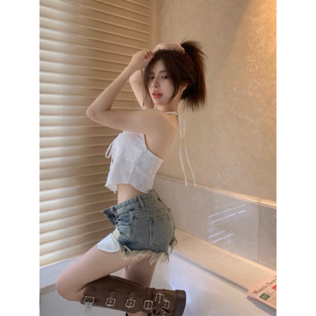 Quần short nữ, quần đùi jeans denim rách tua rua túi hở phong cách trể trung N94 | BigBuy360 - bigbuy360.vn