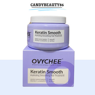 Kem ủ tóc keratin ovychee 500ml chăm sóc tóc khô xơ uốn nhuộm phục hồi tóc hư tổn siêu mềm mượt