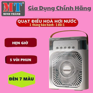 Quạt điều hoà mini để bàn, quạt hơi nước phun sương 3 chế độ gió tích hợp đèn led, dung tích 680ml