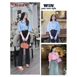 Áo sơ mi nữ - áo sơ mi vintage dài tay cổ bẻ vải mềm nhẹ thoáng mát có 3 màu thời trang oversize - 1989
