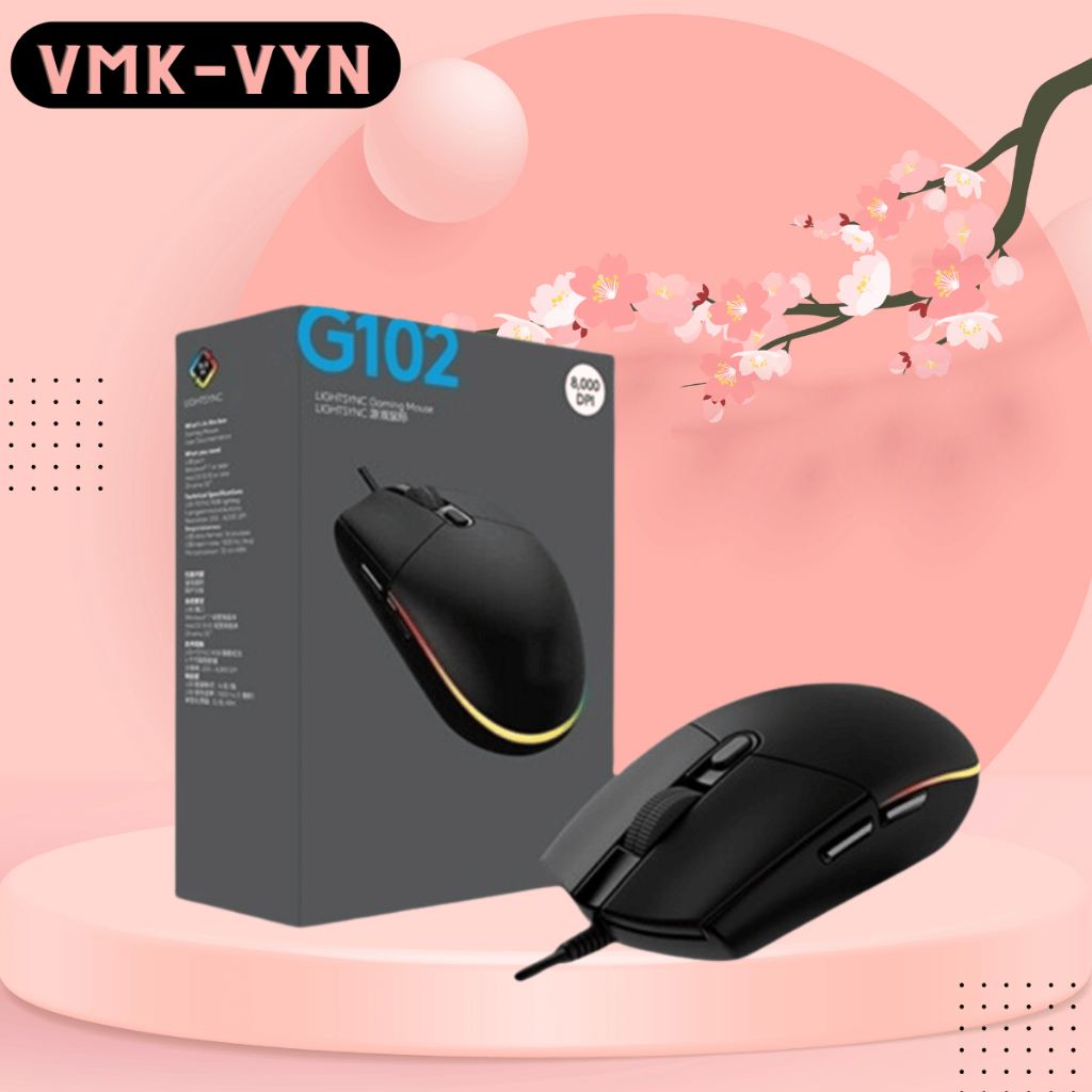 Chuột game có dây Logitech G102 OEM Lightsync - Tùy chỉnh RGB, 6 nút lập trình, nhẹ