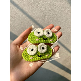 Kẹp tóc len handmade chú ếch xanh