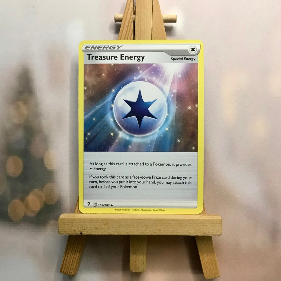 Thẻ hình Pokemon Treasure Energy 165/203 - Lá bài lẻ Evolving Skies Uncommon Reverse Holo Reverse Ho
