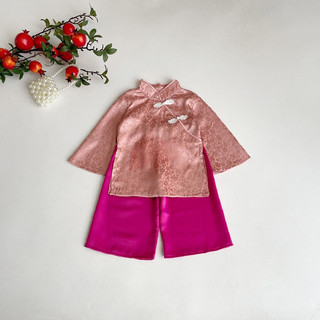 [4-28kg] Bộ Lam Gấm Cổ Tàu NHÍM XÙ KIDS Cho Bé Gái 2 Tháng - 8 Tuổi S026