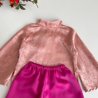 [4-28kg] Bộ Lam Gấm Cổ Tàu NHÍM XÙ KIDS Cho Bé Gái 2 Tháng - 8 Tuổi S026