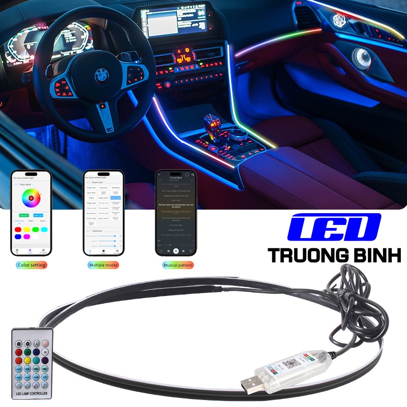 ĐÈN LED ARGB NEOPIXEL WS2812B MỎNG 2.7MM FULL MÀU 02X08MM 147LED 5V TRANG TRÍ ÔTO XE MÁY