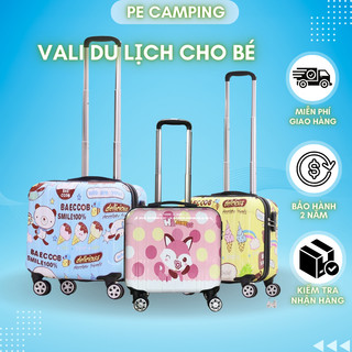 Vali du lịch trẻ em PE Camping size 18 khoang hành lí rộng rãi họa tiết hoạt hình