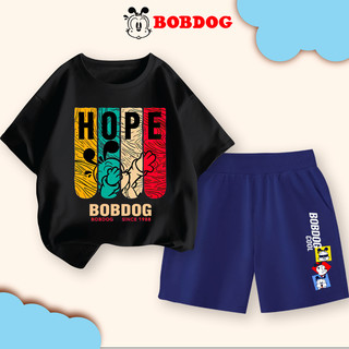 Đồ bộ bé trai ngắn tay BOBDOG mẫu mới 2024 bộ áo thun quần da cá cho bé in hình cute dễ thương BDO02 VÀ BDQ04