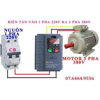 BIẾN TẦN VÀO 1 PHA 220V RA 3 PHA 380V KCLY