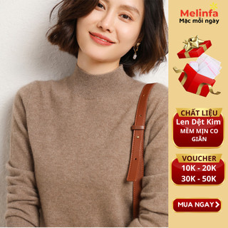 Áo len nữ cao cổ dài tay len dệt kim Quảng Châu mềm mịn co giãn mã VAA0348