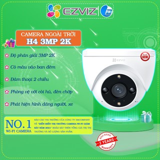  Camera wifi dome Ezviz H4 3MP 2K chính hãng, màu ban đêm, báo động, đàm thoại