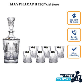 Bộ bình rượu pha lê bohemia vincent, bình 800ml, 6 cốc 300ml, nhập đức