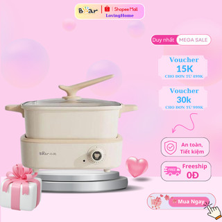Nồi Lẩu Điện Đa Năng Bear 7 Trong 1 [CHÍNH HÃNG] Nồi Lẩu Điện Chống Dính Cao Cấp DHG-C40M1- Bảo Hành 12 Tháng LovingHome