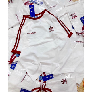 Áo phông đas chữ thêu phối sọc đỏ form vừa người hàng QC l1 chất cotton mịn