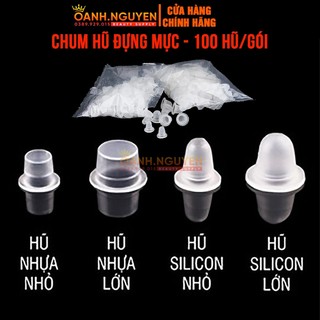 Chum (Hũ) Silicon Đựng Mực Phun Xăm (100 chum/túi)