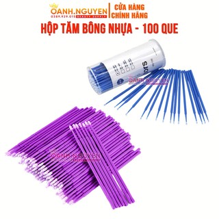 Tăm Bông Nhựa Bôi Tê, Đính Đá Răng (100 que/hộp)