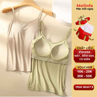 Áo hai dây nữ, mặc nhà hàng ngày, có đệm ngực nâng đỡ vải Viscose tự nhiên thoáng mát co giãn mã VAA0396