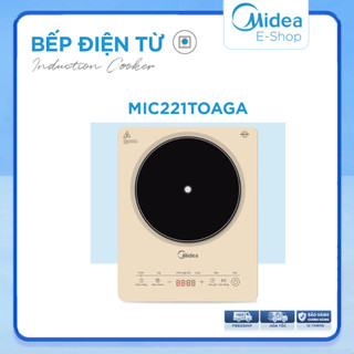 Bếp từ midea mic221t0aga (bếp từ đơn, bếp điện từ mầu trắng, công suất 2200w, có chế độ sôi liu riu)