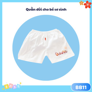 Quần đùi cho bé sơ sinh BABIBOO quần ngắn cotton mềm mịn, in logo dễ thương BB11