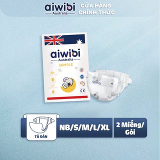  Tã/ Bỉm Dán Cao Cấp Aiwibi Siêu mềm mại và thoải mái 2 Miếng/Gói - NB/S/M/L/XL