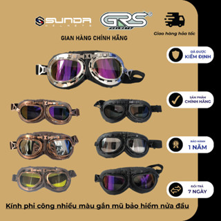 Kính phi công nhiều màu gắn mũ bảo hiểm nửa đầu SUNDA, GRS
