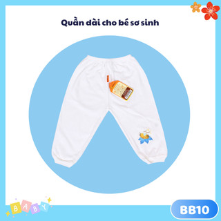Quần dài sơ sinh Babiboo quần dài trắng cotton mềm mại BB10