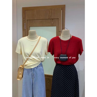 /𝙇𝙞𝙣𝙝𝙖𝙣𝙤𝙛𝙛𝙞𝙘𝙞𝙖𝙡/ ÁO THUN THÊU NƠ STYLEKOREAN 0693🇰🇷