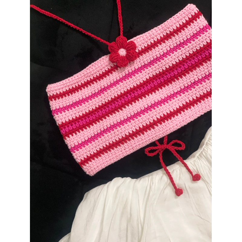 ( Hàng có Sẵn) Croptop tank móc len handmade