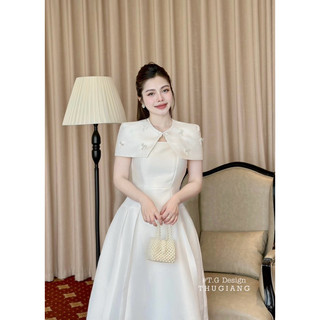 (Đệ nhất rẻ) Váy dự tiệc thiết kế cao cấp siêu xinh đính nơ 2 chi tiết