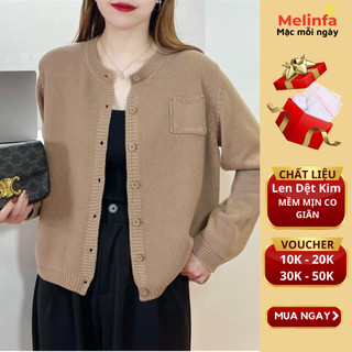 Áo khoác len cardigan nữ chất len dệt kim mềm mịn co giãn trẻ trung mùa thu đông mã VAA0476