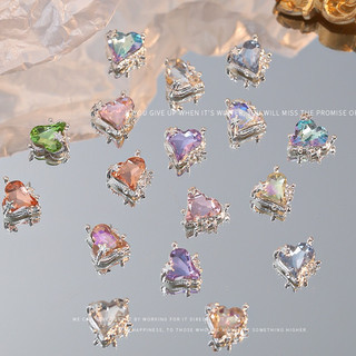 Charm tim đá óng ánh đủ màu trang trí móng bán lẻ 1 cái
