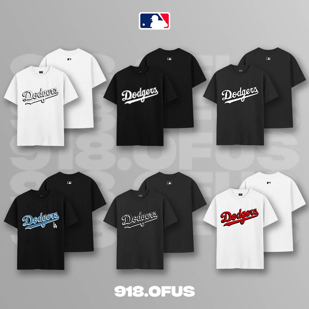 Áo phông bóng chày DODGERS chất thun cotton dày mát unisex nam nữ 918 OFUS