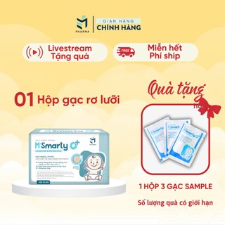 Gạc Rơ Lưỡi Vệ Sinh Răng Miệng Cho Bé - Gạc Răng Miệng M'smarty O+ hộp 30 gói